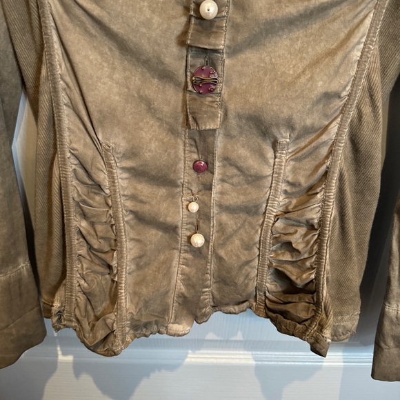 Elisa Cavaletti Club Washed Shirt Jacket Sz L Boho Lagenlook Artsy Unique Italy - Picture 4 of 16